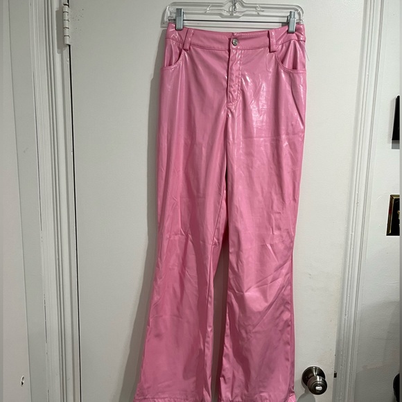 Princess Polly Pink Faux Leather Pants Sz. 4 - Picture 3 of 7